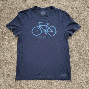 Life Is Good Blue Crusher T-shirt- Mobile Device Medium